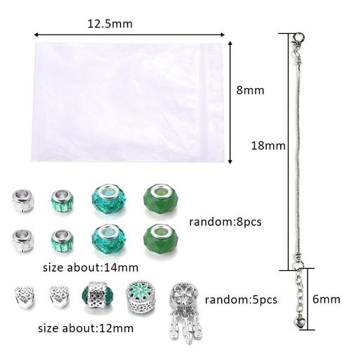 Ensemble De Perles En Résine Pour Bracelets, Kit Artisanal, Breloque Originale, Kit De Fabrication De Bijoux, Cadeau De Noël Pour Enfants, 1 Ensemble