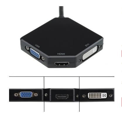 Adaptateur HDMI DVI VGA vers Mini Displayport DP 3 en 1, con... - 2