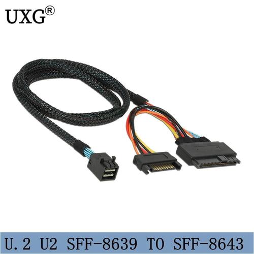 Câble U2 SFF 8639 NVME PCIe SSD, 50cm, pour carte mère Intel SSD 750 p3600 p3700 M.2 SFF 8643 Mini SAS HD
