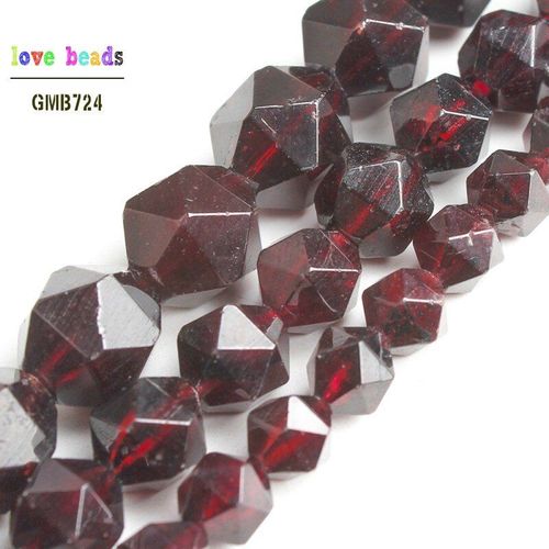 Perles Rondes En Pierre Naturelle, Grenat Rouge À Facettes, Pour La Fabrication De Bijoux, Bracelet, 6/8/10mm, 15 Pouces