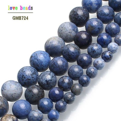 Perles Rondes En Pierre Naturelle De Jaspe Bleu, Pour La Fabrication De Bijoux Et De Bracelet, 15 Pouces, 6/8/10mm