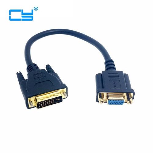 Adaptateur de convertisseur de moniteur analogique DVI 24 + 5 mâle vers VGA femelle, câble adaptateur dvi vga noir de 20cm, câble vga vers hdmi de 0.2m
