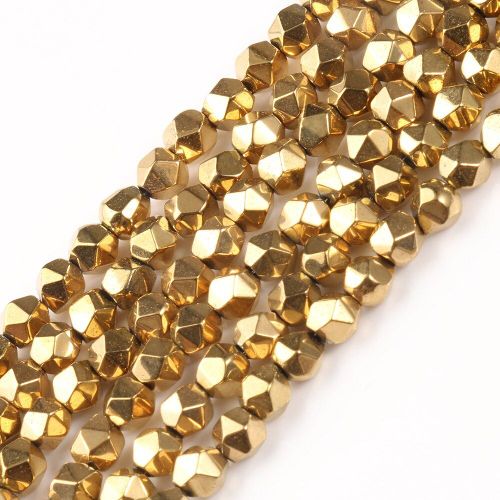 Perles En Hématite Plaqué Or Naturel, Conservation De La Couleur, Rondelle À Facettes, Perles D'espacement Pour La Fabrication De Bijoux, Bricolage, Bracelets Cadeaux, Collier