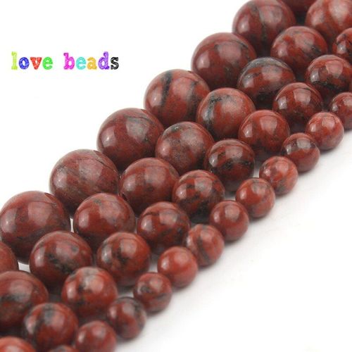 Perles En Pierre Naturelle De Jaspe Rouge, 4 6 8 10 12mm, Perles Rondes En Vrac Pour La Fabrication De Bijoux, Accessoires Pour Bricolage, Bracelet Et Collier, 15 Pouces