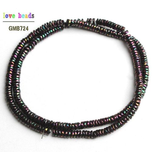 Perles Rondes En Hématite, Couleur Or Naturel, Argent, 4mm, Multicolore, Pour La Fabrication De Bijoux, Bracelet À Faire Soi Même, 15 Pouces