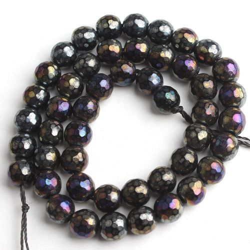 Perles D'angelite À Facettes Pour Fabrication De Bijoux, 8mm Ab, Couleur Rose, Blanc, Violet, Pierre De Jades, Pour Bricolage, Bracelet, Accessoires 15 Pouces