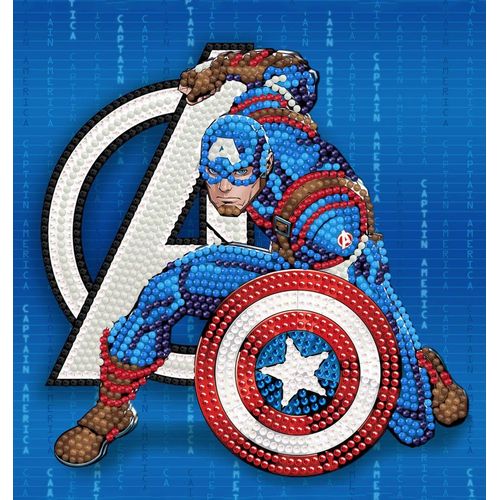 Captain America Carte À Diamanter 18x18cm Crystal Art