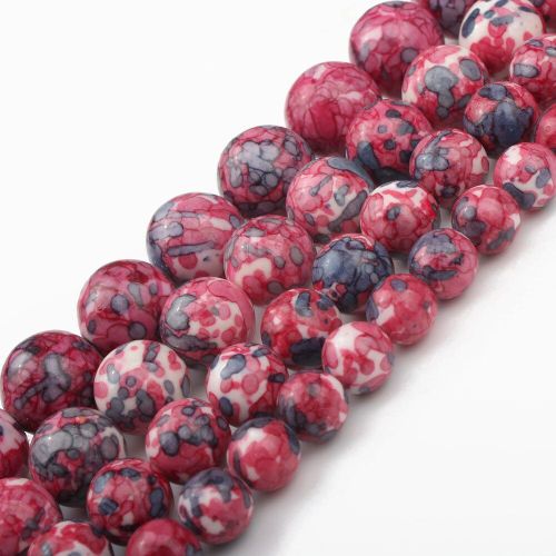 Perles En Pierre Naturelle De Jades De Corail Rouge, Agates De Calcédoine Rondes, Pour La Fabrication De Bijoux, Bracelet Fait À La Main, 15 Pouces