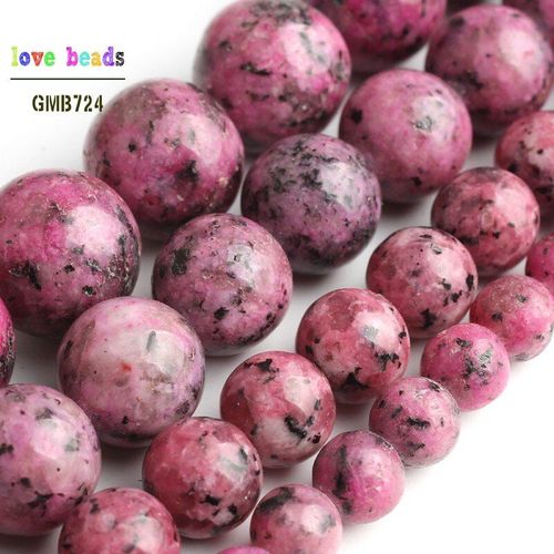 Perles Rondes En Pierre De Jaspe Rouge Fuchsia Pour La Fabrication De Bijoux, Fil 15 '', Bracelet Bricolage 6/8/10/12mm