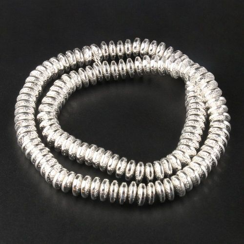Perles En Hématite Mate, Couleur Or Argent, Pierres Naturelles, Amples, Pour La Fabrication De Bijoux, Bracelet À Faire Soi Même, 15 Pouces, 8x3mm