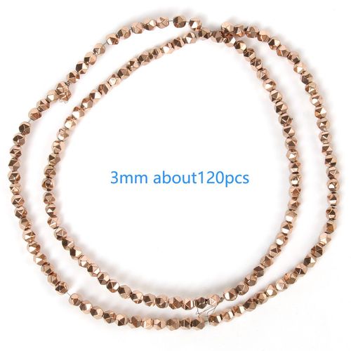 Perles En Hématite Plaqué Or Rose, Rétention De Couleur, Perles Rondes En Pierre Naturelle, Pour La Fabrication De Bijoux, Bracelet À Faire Soi Même, 15 Pouces