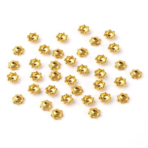 Capuchon De Perles Tibétaines Antiques En Métal Doré, Couleur Argent, En Forme De Pétale, Pour La Fabrication De Bijoux, Fournitures, Accessoires, Bracelet, Bricolage