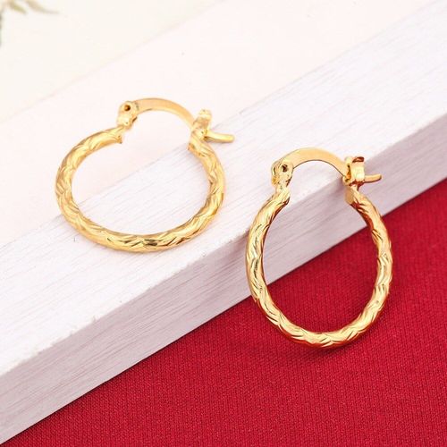 Boucles D'oreilles En Filigrane Pour Femmes Et Filles, Bijoux Mignons, Couleur Or Jaune, Vintage, Antique, Solide