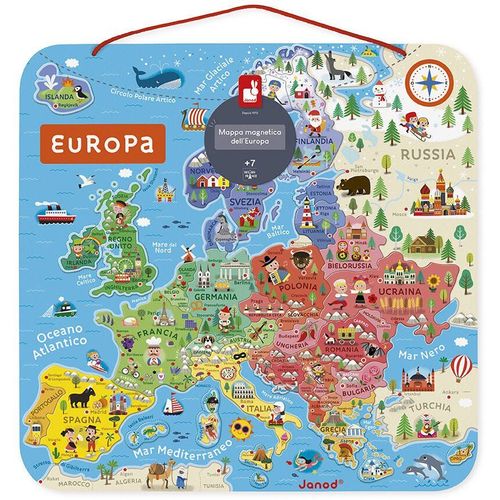 Carte D'europe Magnétique (Bois)