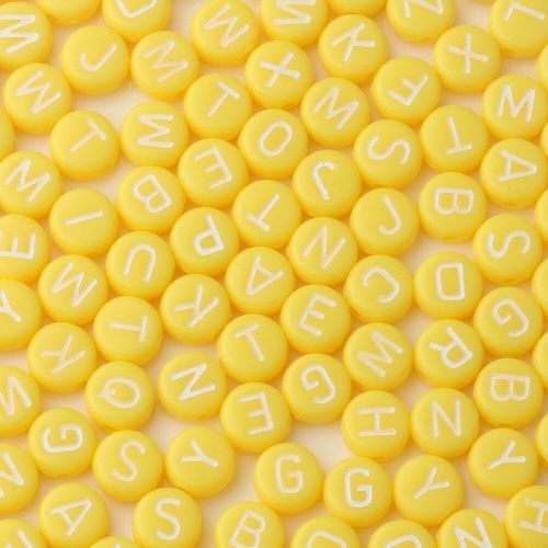 Perles De Lettres De L'alphabet Rose, Rondes, Plates, Amples, Pour La Fabrication De Bijoux, Bracelets Et Boucles D'oreilles Pour Enfants, Diy