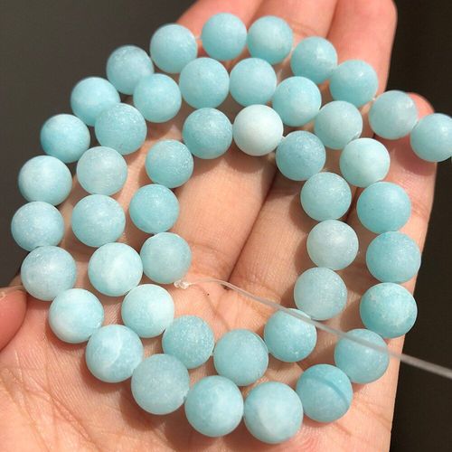 Perles De Jades En Pierre Naturelle, Bleu Mat, Rose, Perles Rondes, Breloques, Amples, Pour Bracelets, Bricolage, Fabrication De Bijoux, En Vrac, 15 ''6 8 10 12mm