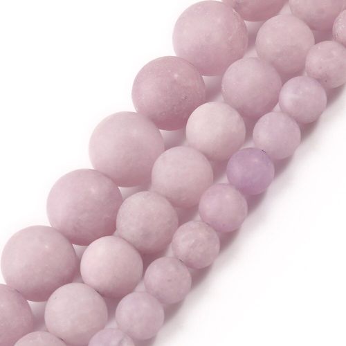 Perles Rondes En Pierre Naturelle Kunzite, Violet Clair, Mat, Jades, Pour La Fabrication De Bijoux, Bracelets, Collier, Diy