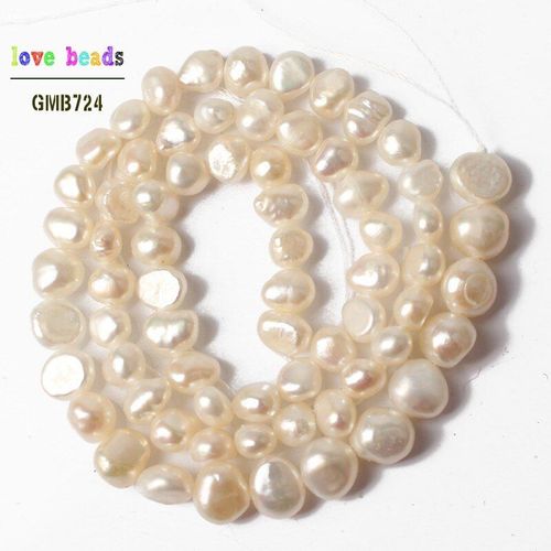 Perle D'eau Douce Naturelle Blanche Rose, 5 6mm, Brin Irrégulier De Perles Baroques Pour La Fabrication De Bracelets Et De Colliers, 15 Pouces