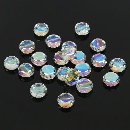 Perles De Cristal En Verre Plaqué Ab Transparent, 30/60 Pièces, Pour La Fabrication De Bijoux, Bracelet Fait À La Main