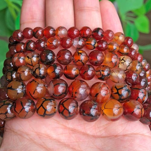 Perles Rondes En Pierre Naturelle, 6/8/10/12/14mm, Onyx, Café Craquelé, Pour La Fabrication De Bijoux, Diy, Bracelet, Collier, 15 Pouces (F00600)