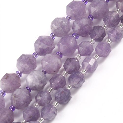 Perle De Cristal Améthystes Violet, Quartz Naturel, À Facettes, Forte Colonne D'énergie, Perles En Vrac Pour La Fabrication De Bijoux Bracelet, 15 Pouces