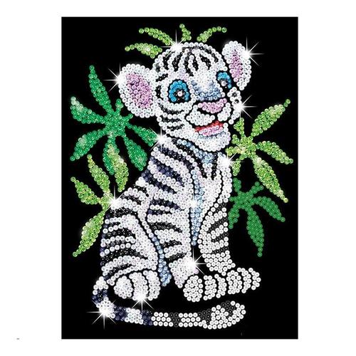 Art Sequin Junior - Bébé Tigre Blanc