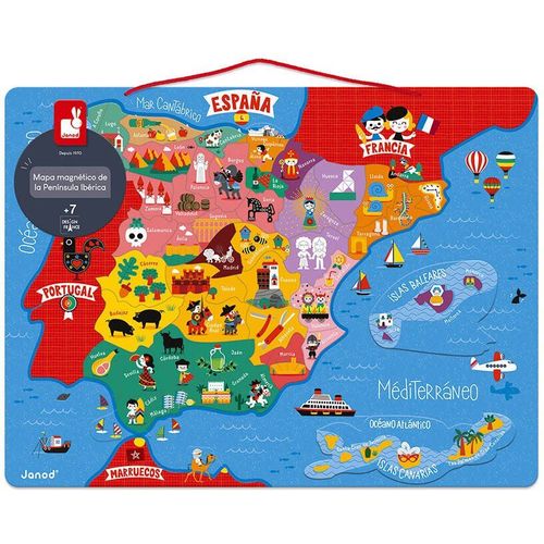 Carte D'espagne Magnétique 60 Pcs (Bois)