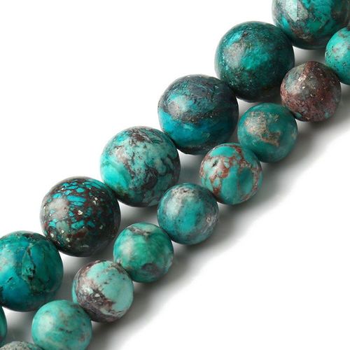 Jaspers De Sédiments Naturels 6/8/10mm, Tursuoise Bleu Lac, Perles Rondes En Pierre Pour La Fabrication De Bijoux, Accessoires De Bracelet Diy 15