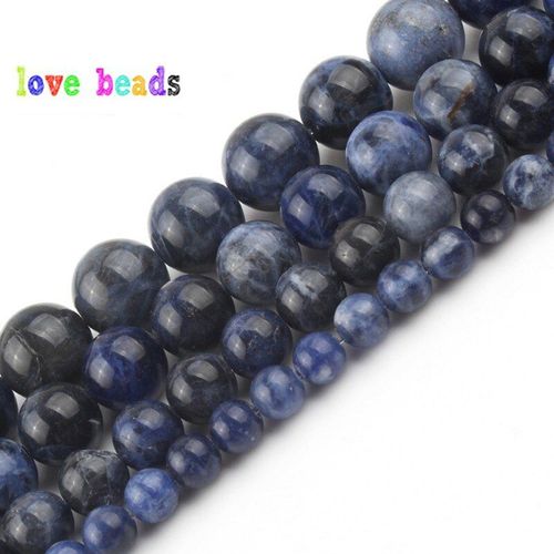 Perles De Jaspe Sodalite Bleue Naturelle, Pierres Rondes Pour La Fabrication De Bijoux, Bracelets, 2/3/4/6/8/10/12mm, 15 Pouces