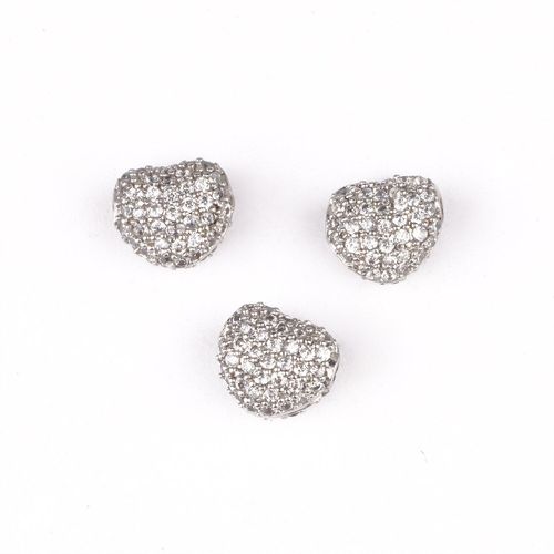 Lot De Perles En Zircon Cubique, 3 Pièces, Perles D'espacement, En Laiton, Micro Pavé, Pour Breloques, Bracelet, Accessoires De Fabrication De Bijoux, Diy