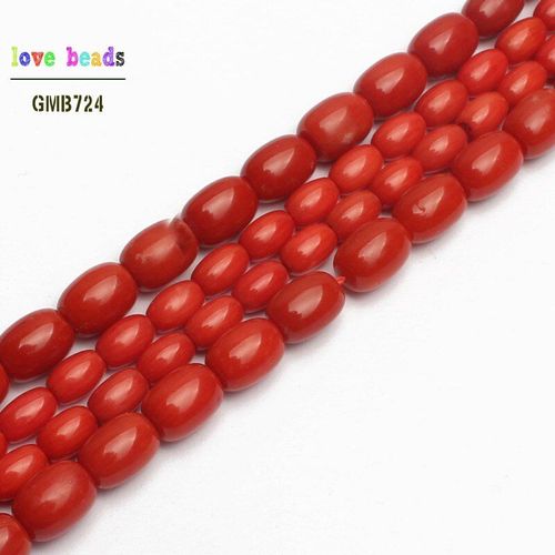 Perles En Forme De Tambour En Corail Rouge Naturel, Pour La Fabrication De Bijoux, Bracelet Perlé, 15 Pouces, 4x6mm, 6x8mm