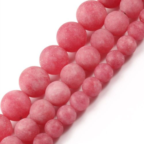 Pierre Naturelle Rhodochrosite, Perles De Jade Rouge Mat Et Givré De 6mm 8mm 10mm Pour La Fabrication De Bracelets Et De Colliers, Vente En Gros