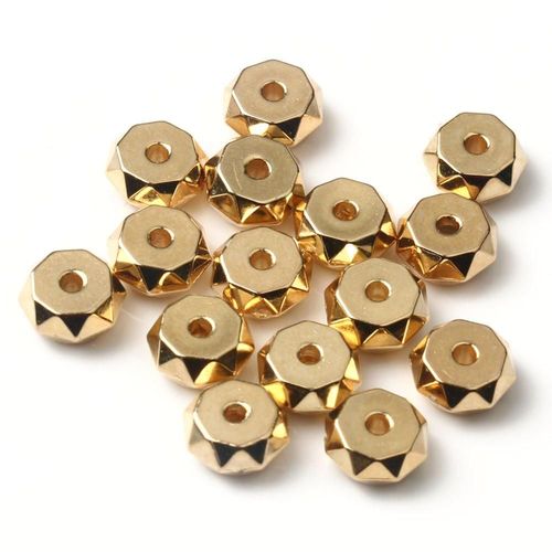 Perle À Facettes En Plastique Rhodium Ccb 7x4mm, Roue Ronde, Perles D'espacement Amples Pour La Fabrication De Bijoux, Bracelet Et Collier, 100 Pièces