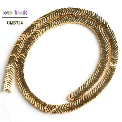 Perles En Pierre Hématite Naturelle En Forme De V, 6.5mm, Couleur Rose Or Argent, Pour La Fabrication De Bijoux, Bracelet 15 '', 200 Pièces