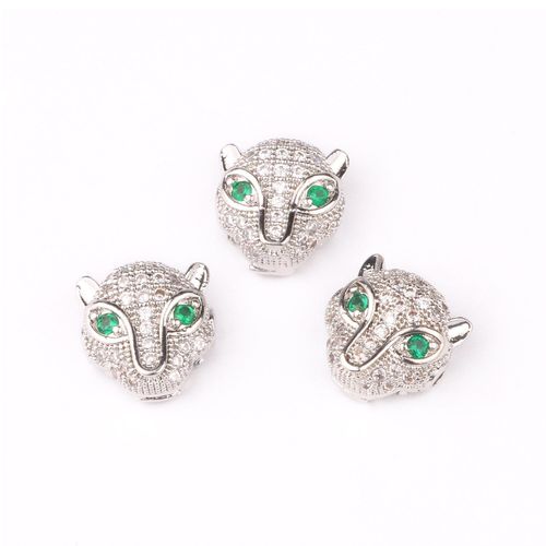 Perles En Zircon Cubique Léopard, Perles D'espacement En Laiton, Micro Pavé, Pour Breloques, Bracelet, Fabrication De Bijoux, Bricolage, 3 Pièces/Lot, Haute Qualité