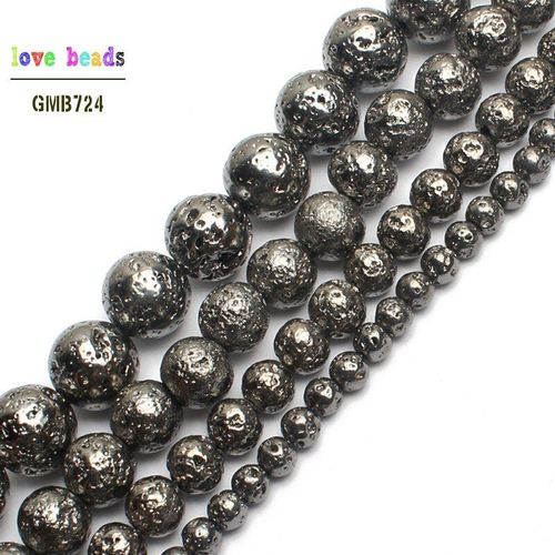 Perles Rondes En Hématite De Lave Noire, Pierre Naturelle, 4mm 6mm 8mm 10mm, Pour Bricolage, Collier, Bracelet, Accessoires Pour La Fabrication De Bijoux