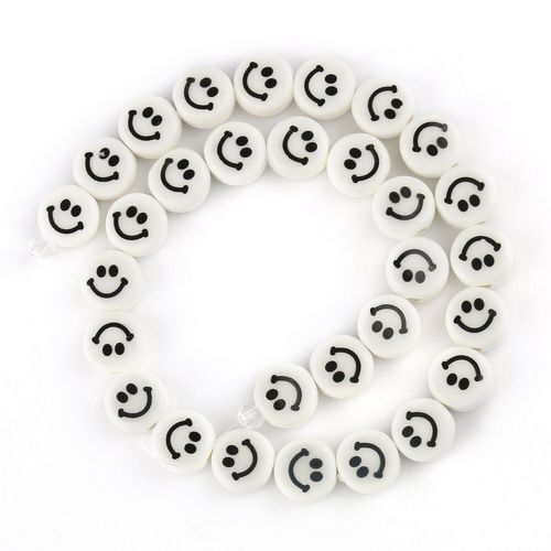 Perles Rondes Et Plates En Céramique Et Porcelaine, Pour Bricolage, Fabrication Artisanale De Colliers Et Bracelets, 15 Pouces