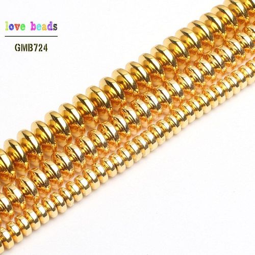 Perles En Hématite Naturelle, 4mm 6mm 8mm, Perles D'espacement En Pierre D'or Pour La Fabrication De Bijoux, Bracelet À Faire Soi Même