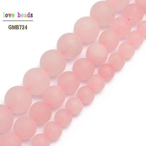 Perles Rondes Amples En Pierre Rose Mat, Pour La Fabrication De Bijoux, Collier 6/8/10mm, Taille Au Choix 15 Pouces