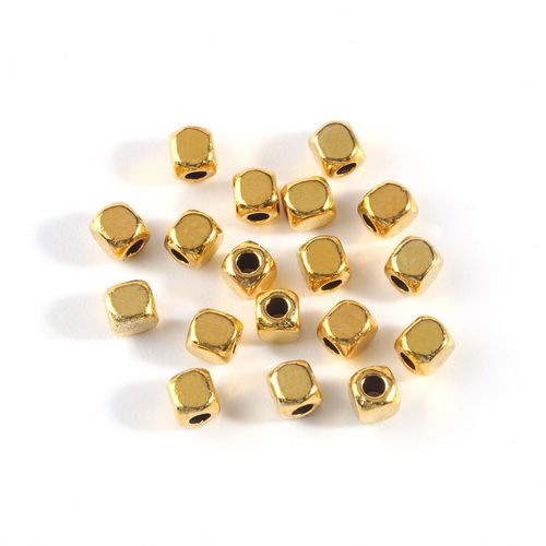 Perles Métalliques De Forme Carrée, Alliage Creux Plaqué Or Argent Antique Pour La Fabrication De Bijoux, Fournitures, Accessoires Pour Bracelet À Faire Soi Même