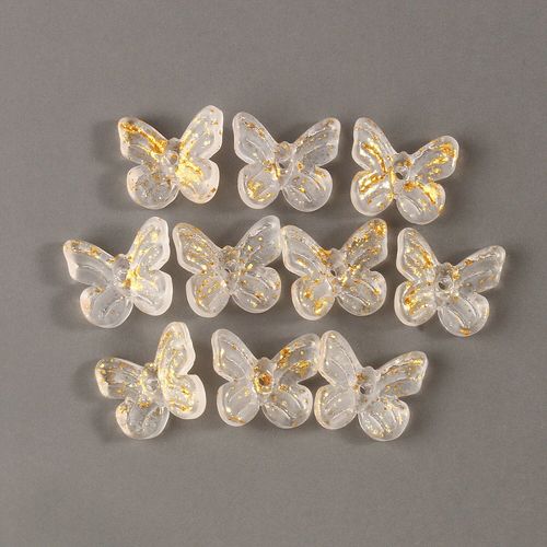 Lot De Perles De Verre Multicolores En Forme De Papillon, Accessoires Pour Fabrication De Bijoux Et Bracelets, 20 Pièces Par Lot, 10x11mm