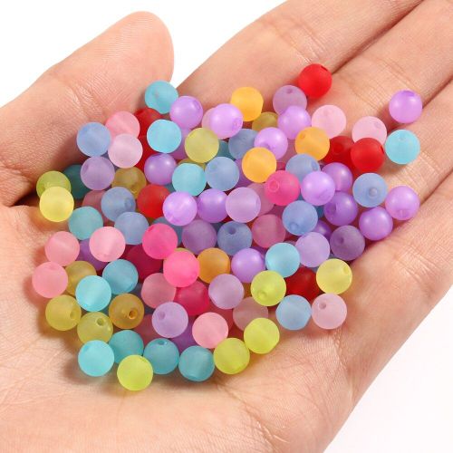 Perles Acryliques Rondes Transparentes De Couleur Mixte Pour La Fabrication De Bijoux, Bracelets De Collier Pour Enfants, Vente En Gros