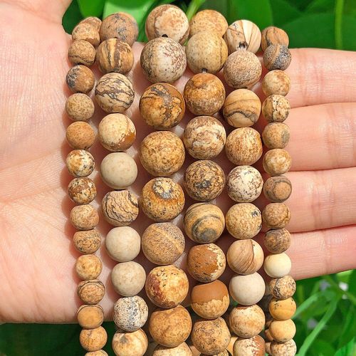 Perles En Jaspe Mat Givré, Pierres Rondes En Vrac Pour La Fabrication De Bijoux, Bracelet Fait À La Main, Bricolage, 4 6 8 10mm 15 Pouces