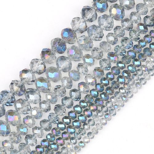 Perles De Verre En Cristal D'autriche Gris Ab De Haute Qualité, Rondelles À Facettes, Perles D'espacement Amples Pour La Fabrication De Bijoux Bracelet Bricolage 3 4 6 8mm