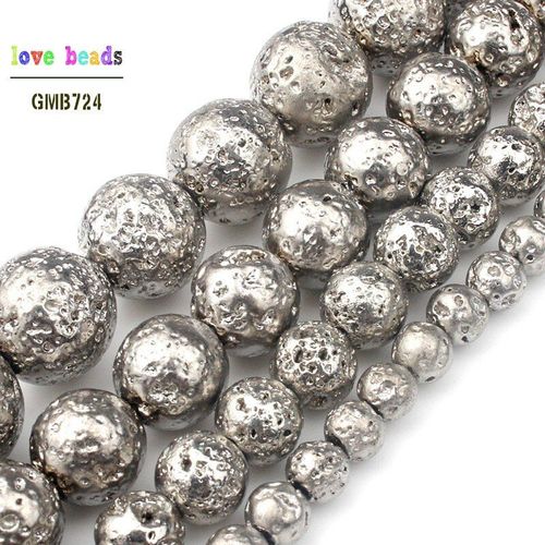 Perles Rondes En Pierre Naturelle Blanche, Lave, 4mm 6mm 8mm 10mm, Accessoires Pour La Fabrication De Bijoux De Bracelet