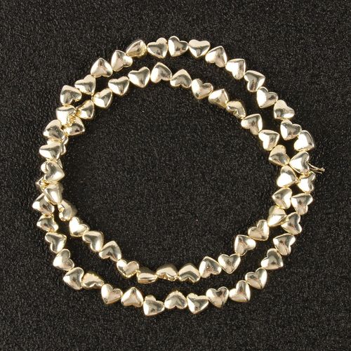 Perles En Hématite Lisse En Forme De C¿Ur, Couleur Or 9k, 6mm, En Pierre Naturelle, Pour La Fabrication De Bijoux, Bracelet Diy, 15 Pouces