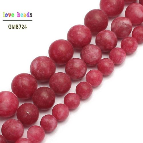 Perles Rondes En Pierre Rouge Mat, Pour La Fabrication De Bijoux, Collier, Bracelet, Bricolage, Taille Au Choix 6/8/10mm, 15 Pouces