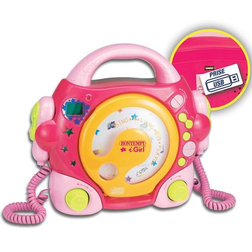 Lecteur Cd Avec Fontions Usb Et Adaptateur Secteur Rose