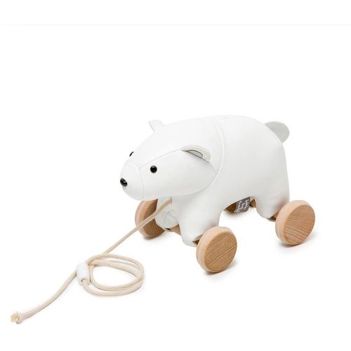 Jouet À Tirer Ours Blanc