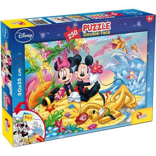 Puzzle Double Face 250 Pieces - Mickey Mouse - On The Beach